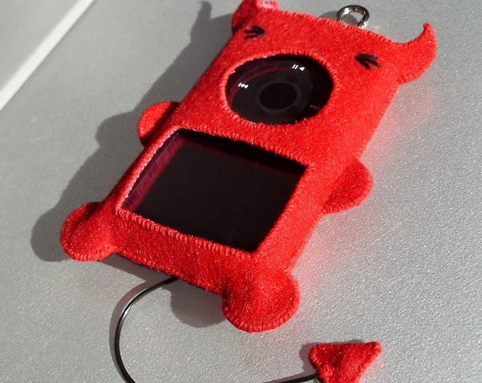 iPod cozy in the shape of a red devil