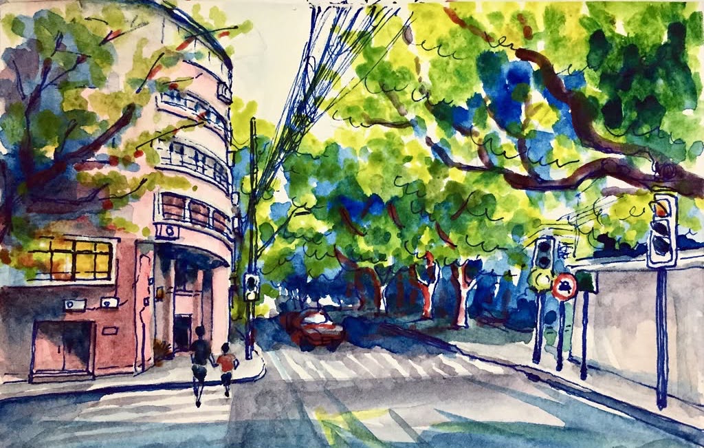 Shanghai street - urban sketch shanghai