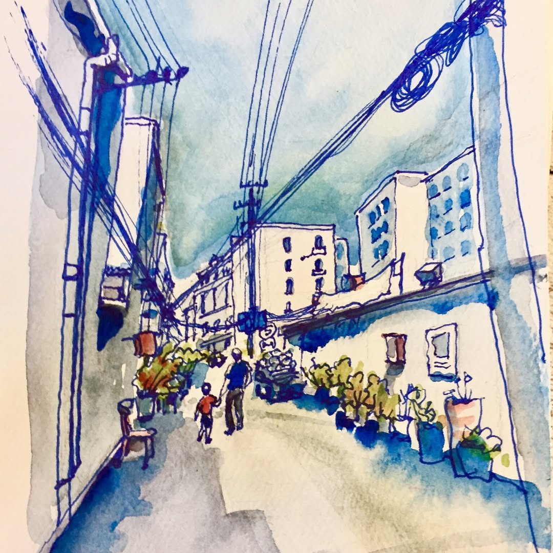 Shanghai alley 3 - urban sketch shanghai