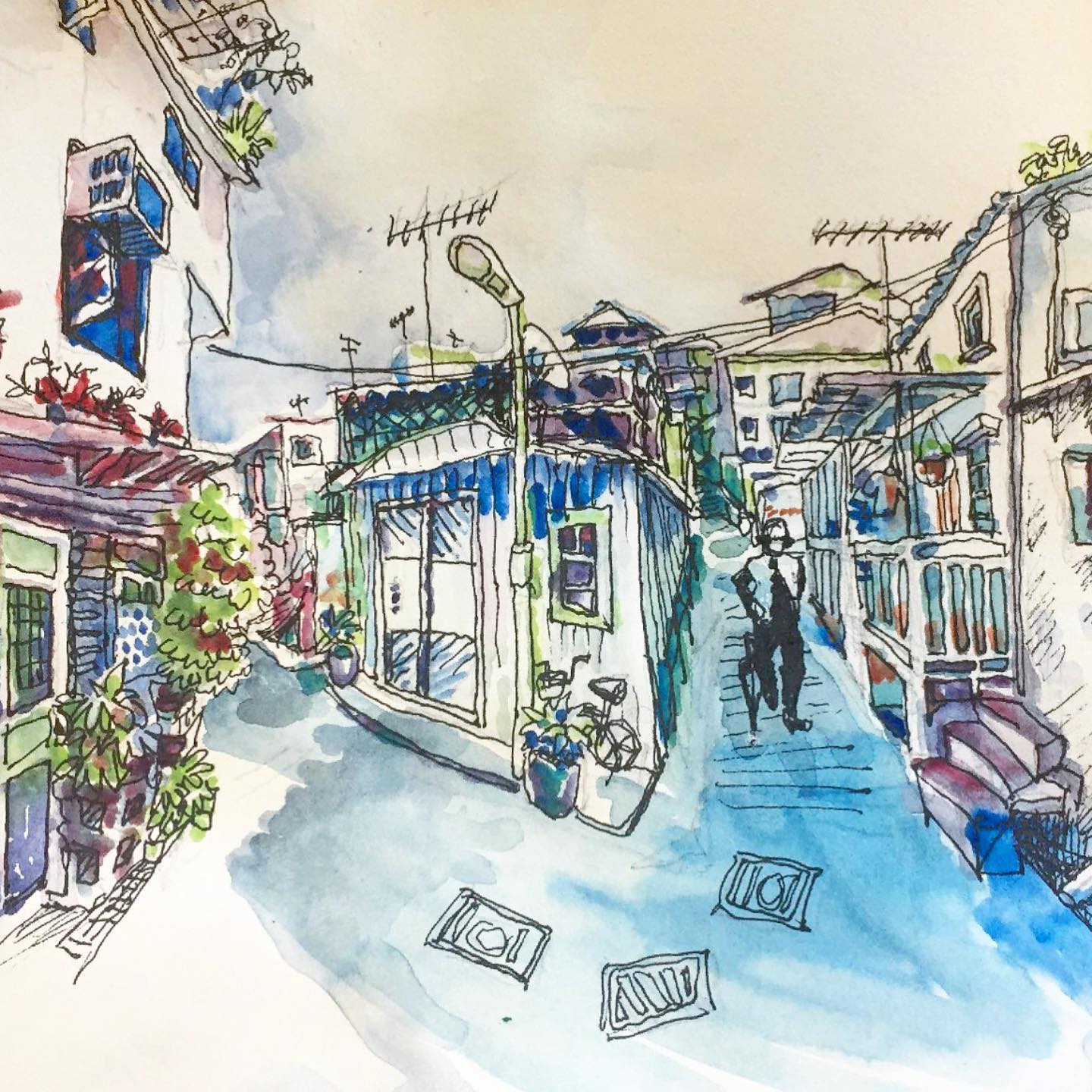 Cheung Chau - urban sketch hong konng