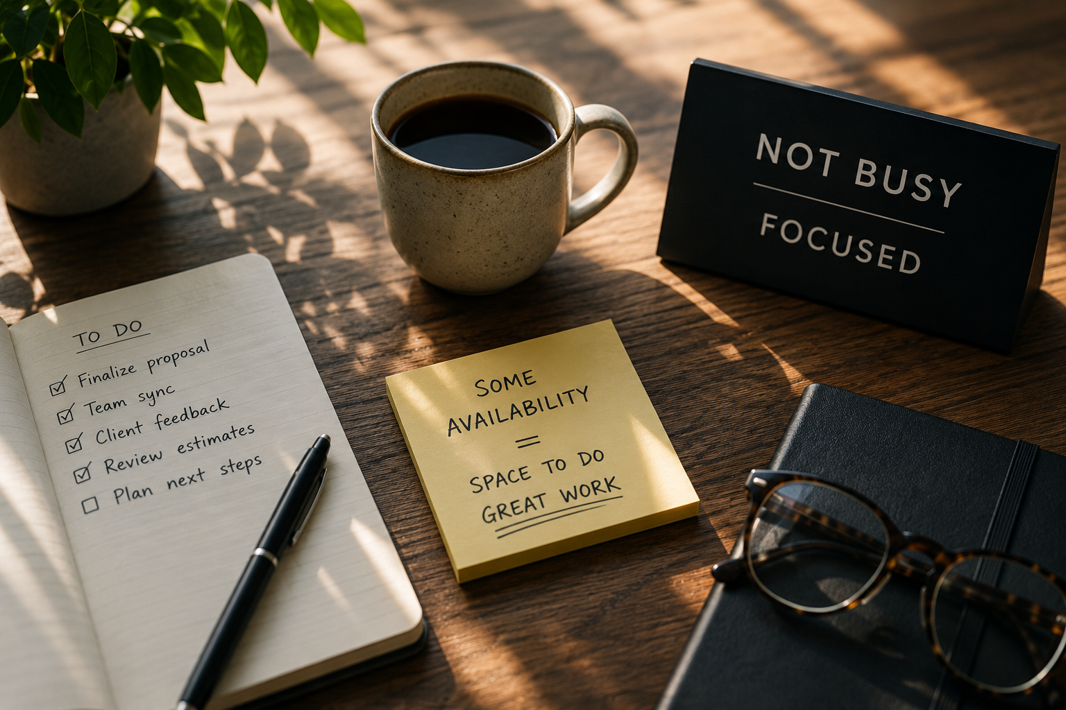 Diagram on paper showing Clear Problem with related elements: Business, Users, Experience, Quality, Delivery, Technology.