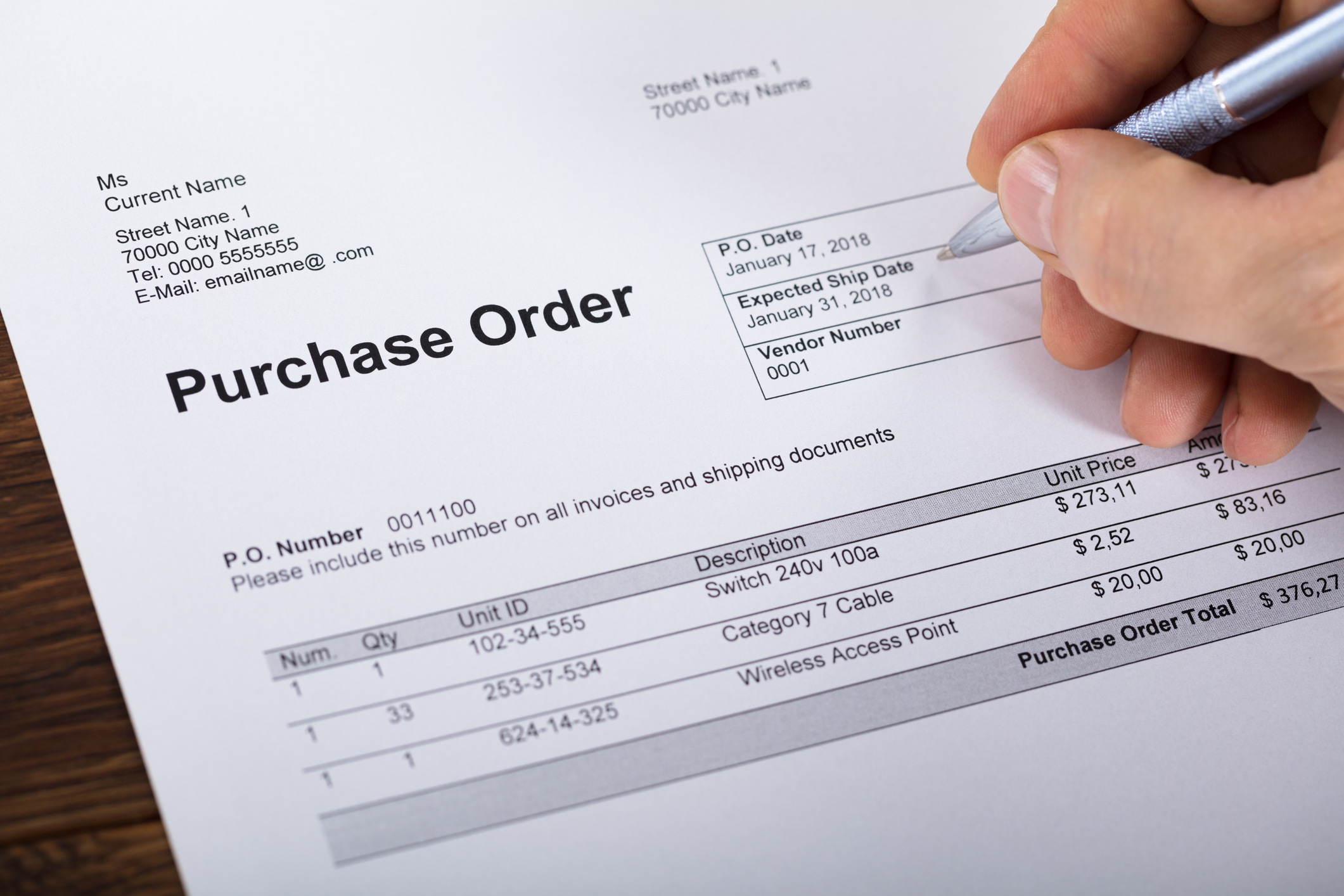 Purchase Order Template