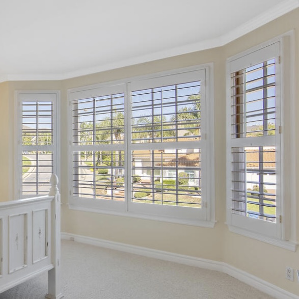 Residential window cleaning featuring  freshly cleaned french windows