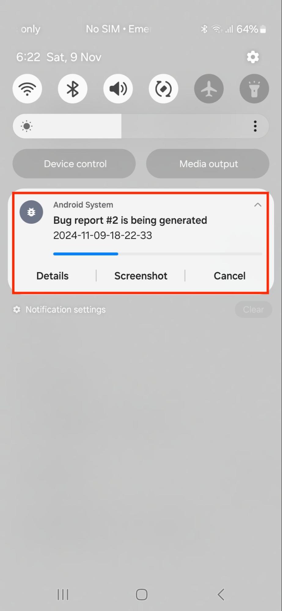 Bug report is being generated