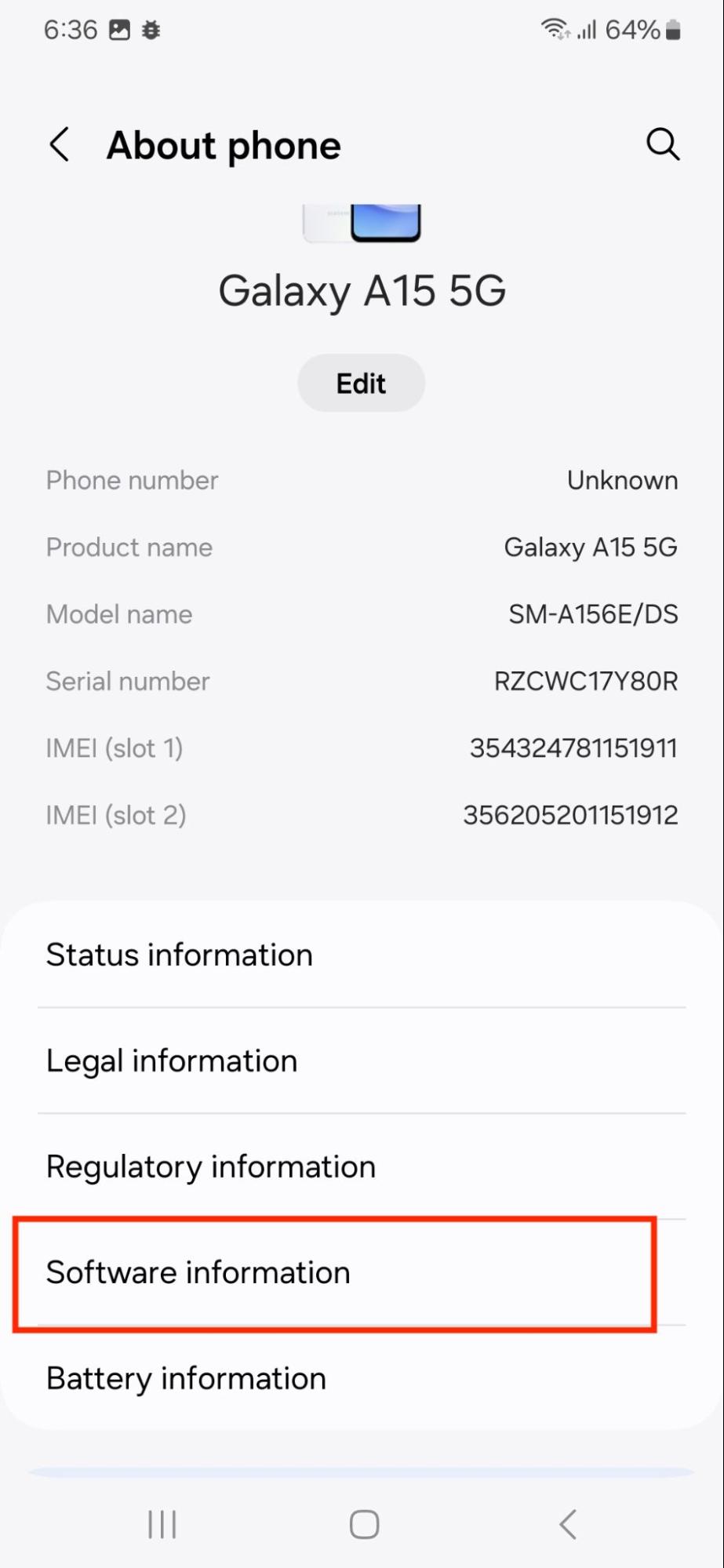 Software information