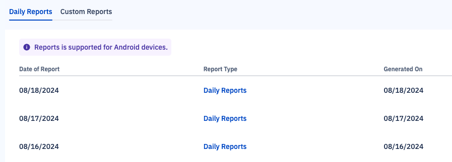 Daily reports