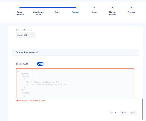 Esper provisioning template