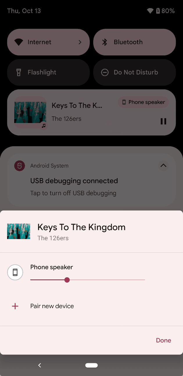 Cast devices aren’t shown in the output switcher for a Pixel 3 XL