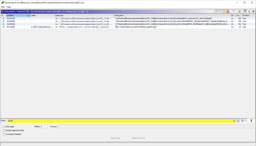 Flashlight brightness settings