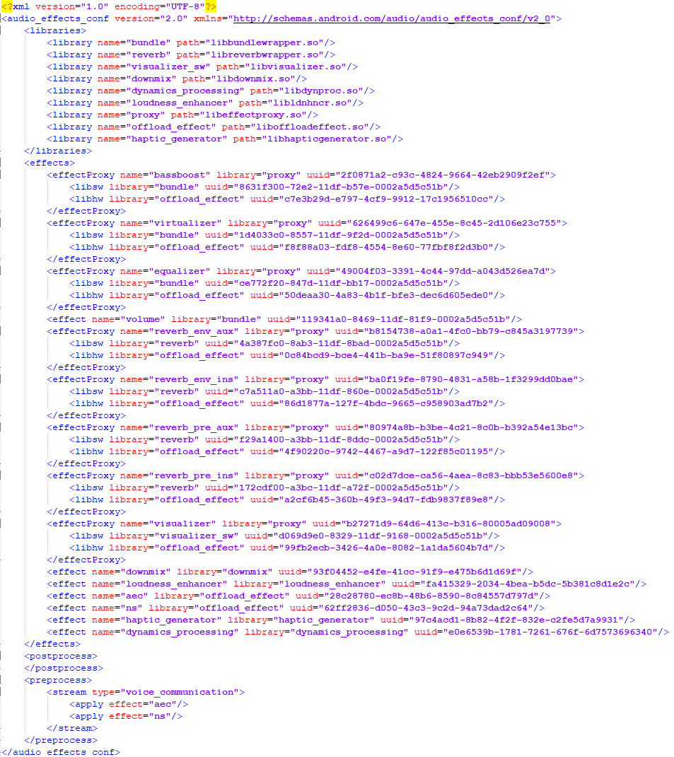 XML configuration file