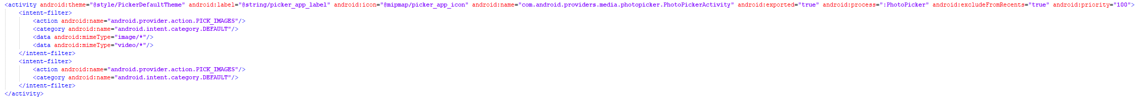 Android photo picker code