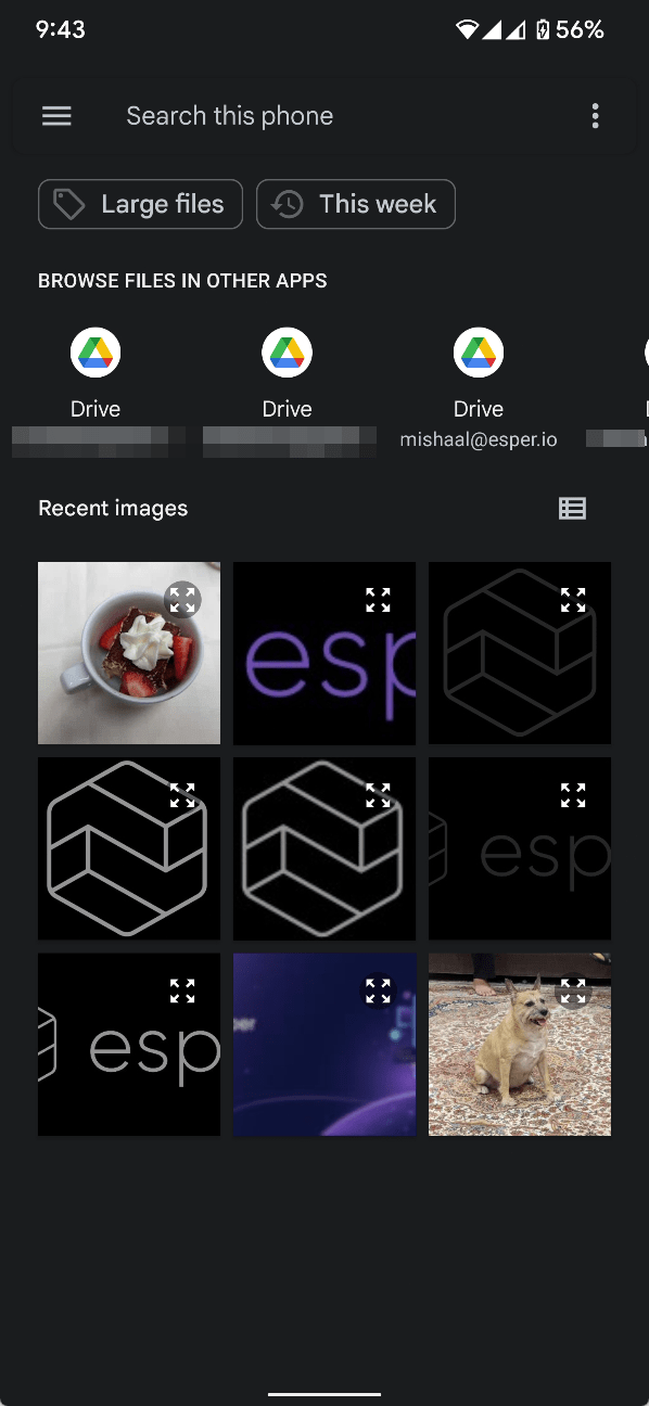 Android images screen