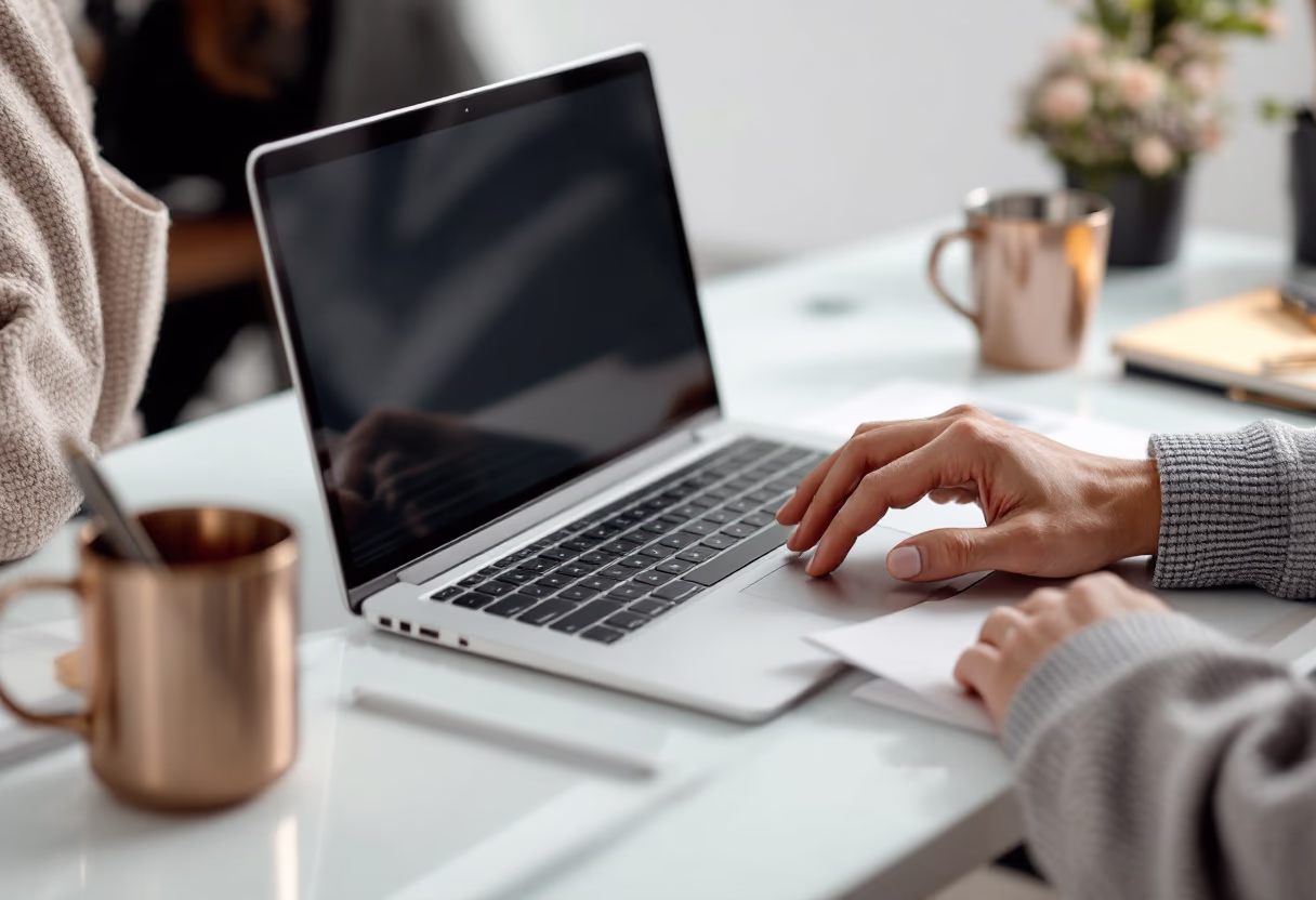 image of an individual using productivity software