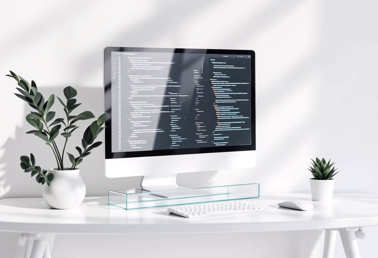 [background image] image of coding on a computer screen (for a ai fintech company)