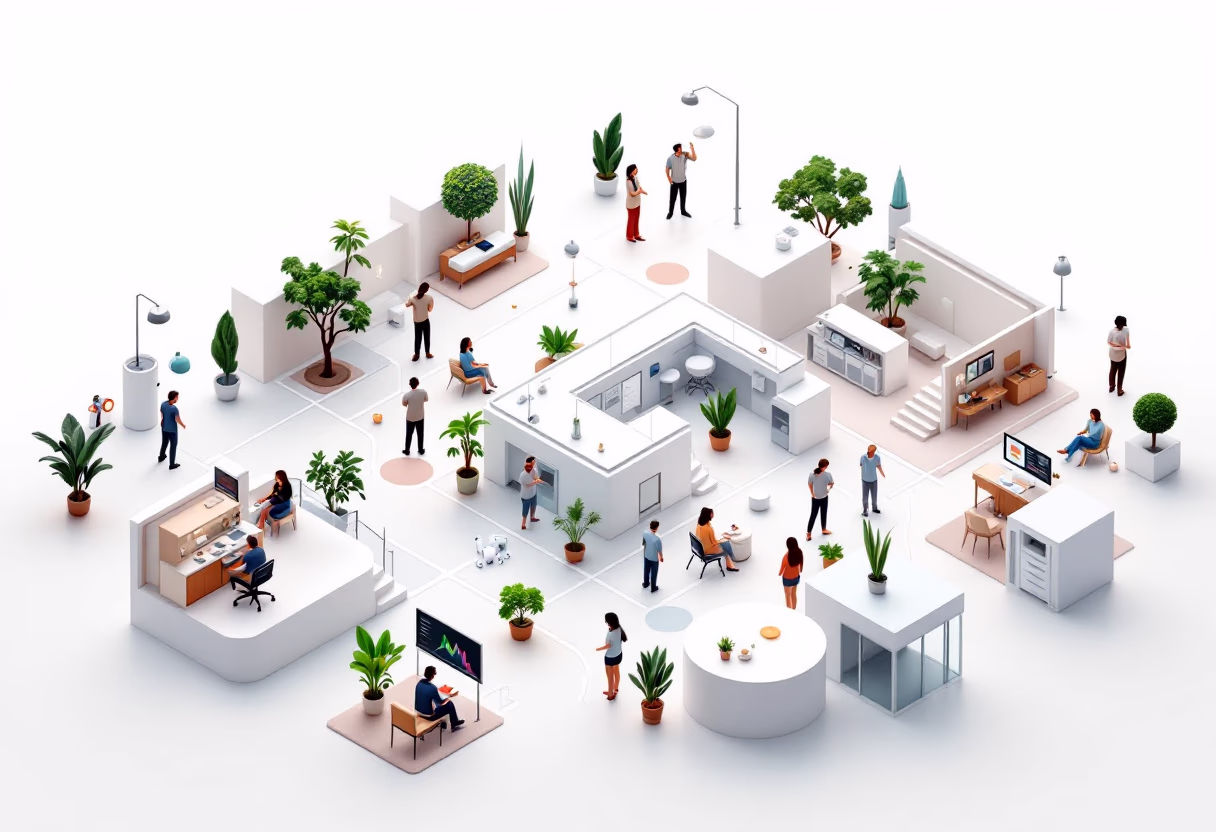 image of tech conference scene for a tech gadgets store