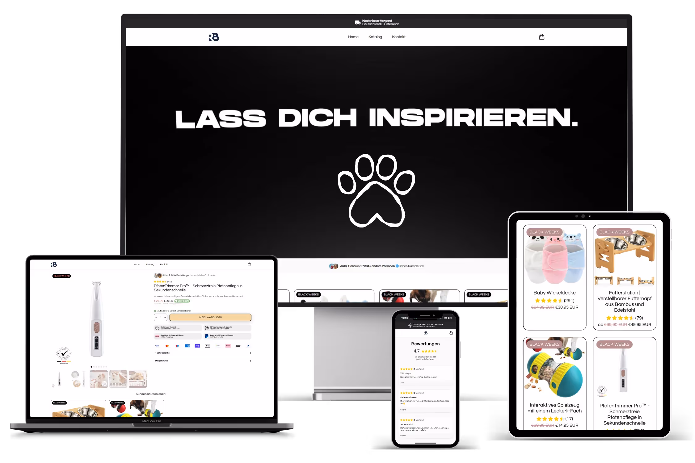 Kundenprojekt Online Shop erstellt durch professionelle Webdesign Agentur zur Umsatzsteigerung