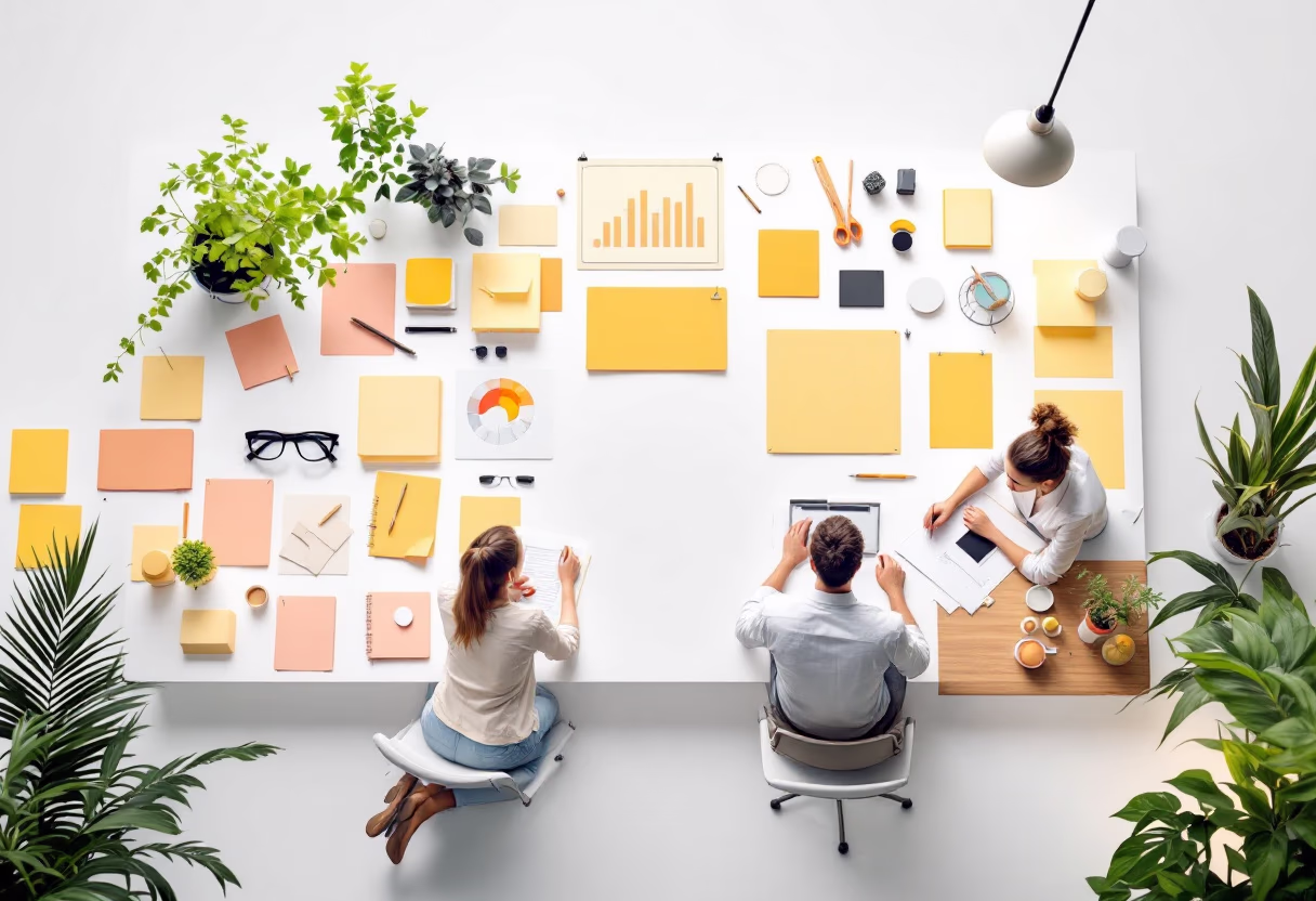 [background image] image of team working together in office (for a agricultural services)