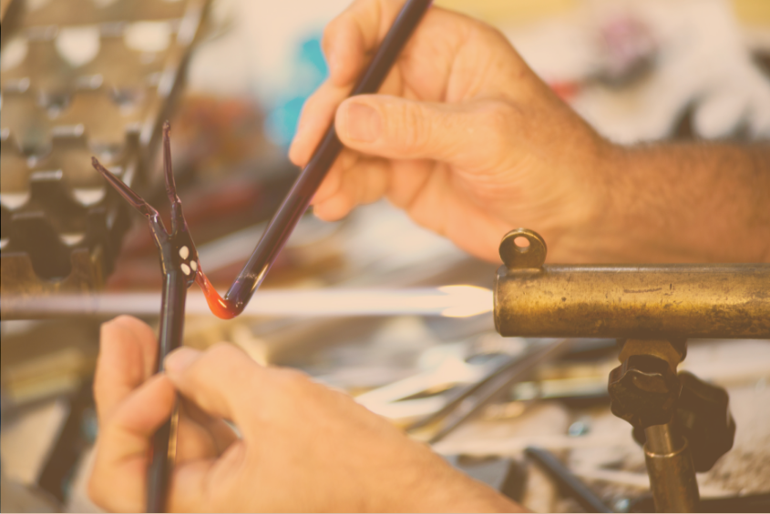 image of product variations (for a ecommerce showcasing hand-blown glass vases)