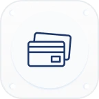 A picture of a credit card on a white background.