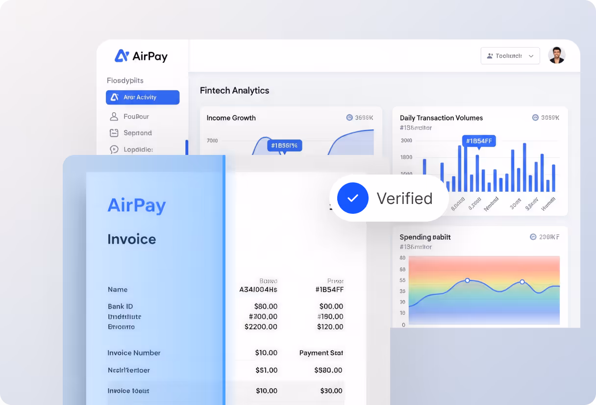A screen shot of an air pay invoice.