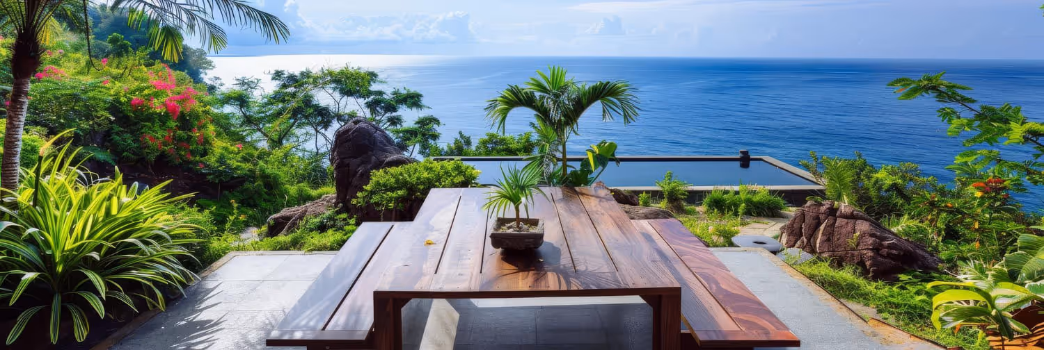 Modern eco-friendly villa in Zanzibar featuring solar panels and sustainable design surrounded by lush tropical gardens