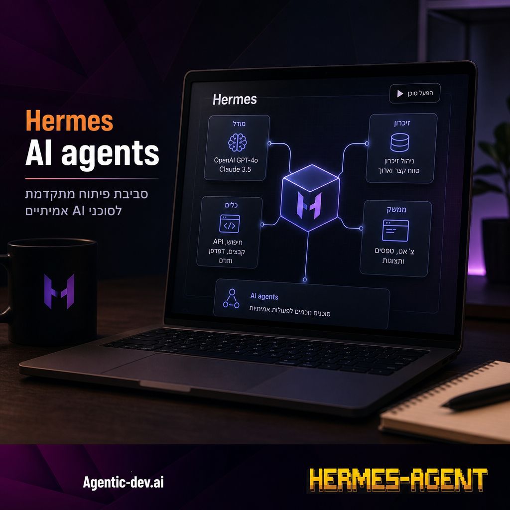 Hermes AI agent workspace with a clean interface showing connected tools, memory and workflow components in a modern developer environment
