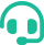 Green headset with microphone icon representing customer support or communication.