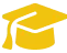 Yellow graduation cap icon with tassel on the right side.