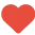 Red heart shape icon.