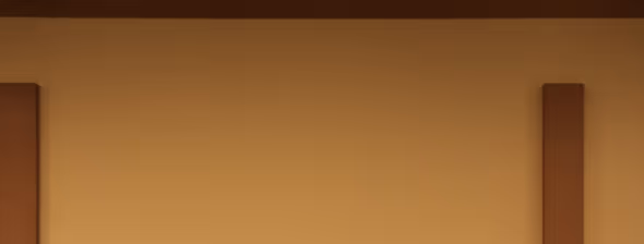 Empty beige wall background with two vertical brown panels on the left and right edges.