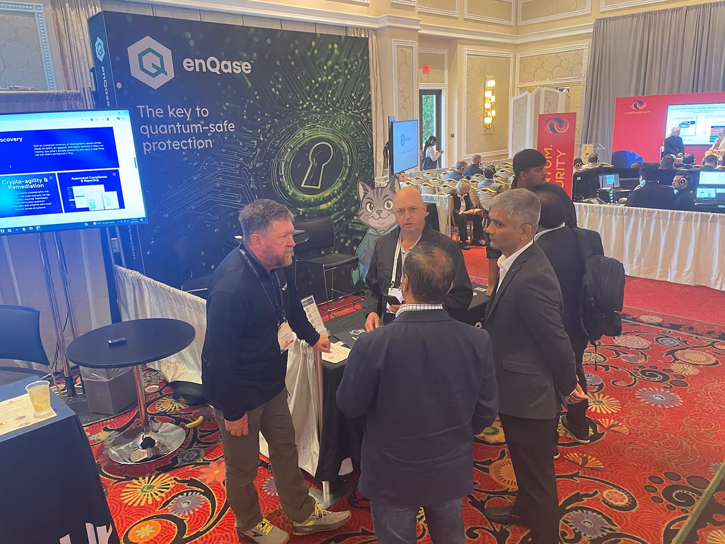 Team walkthrough at the booth