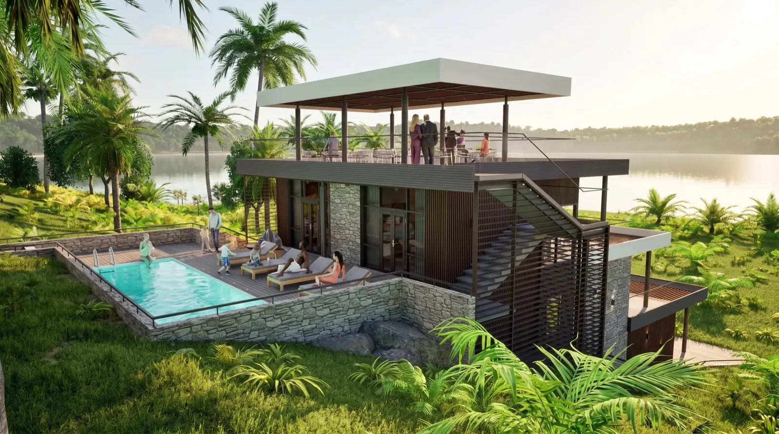 Villa 1 exterior, second daylight angle