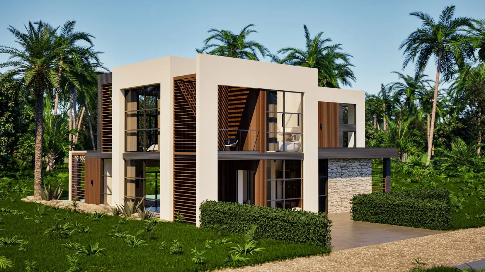 Villa 2.1 arrival side in daylight