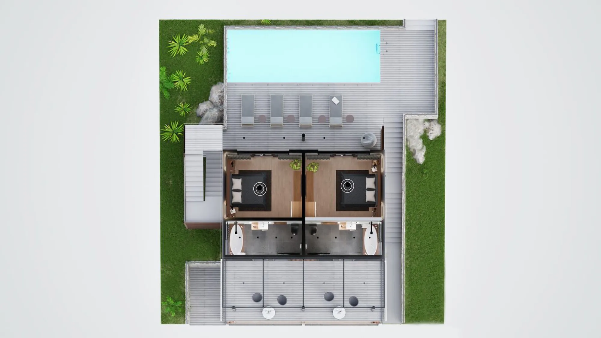 Villa 1 floor plan, level 3