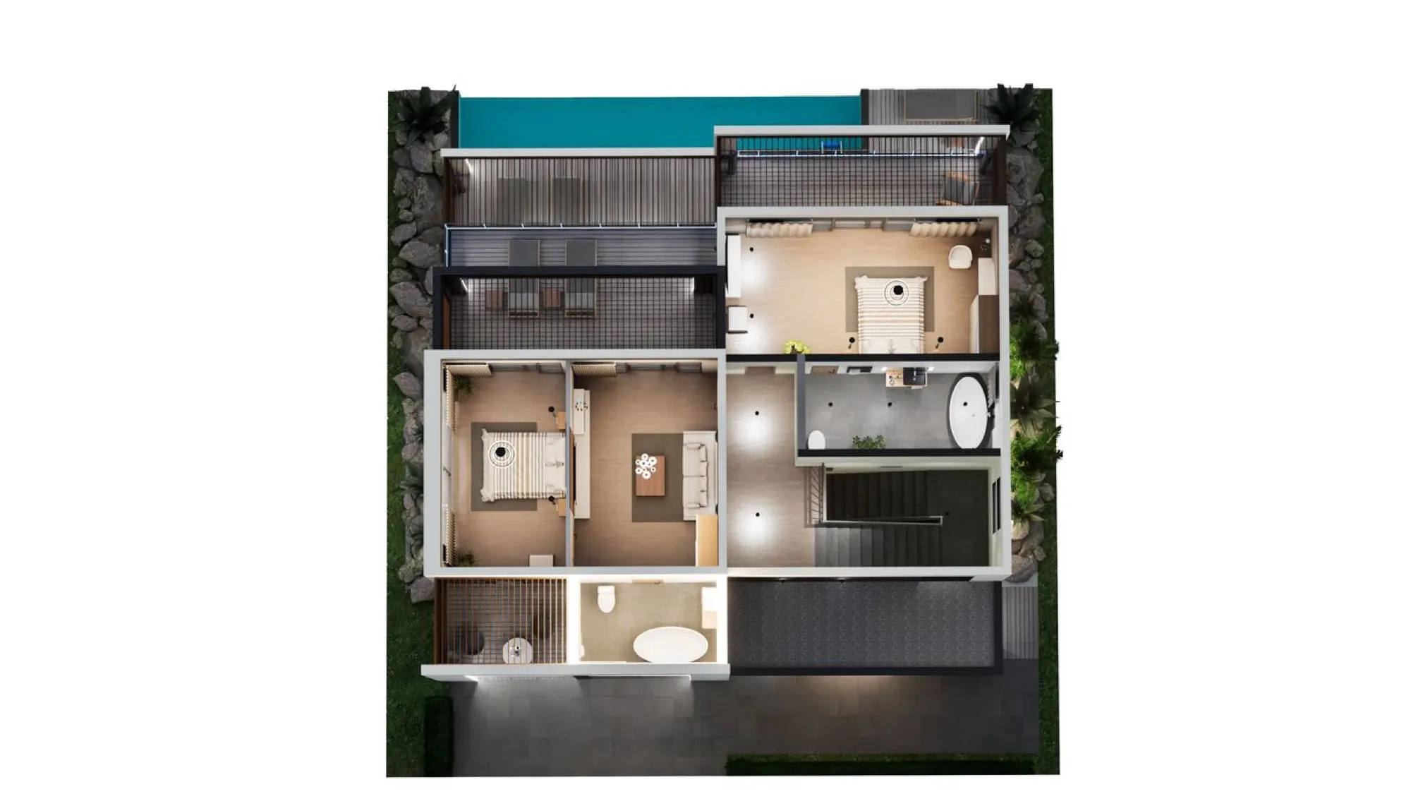 Villa 2.1 floor plan, first floor