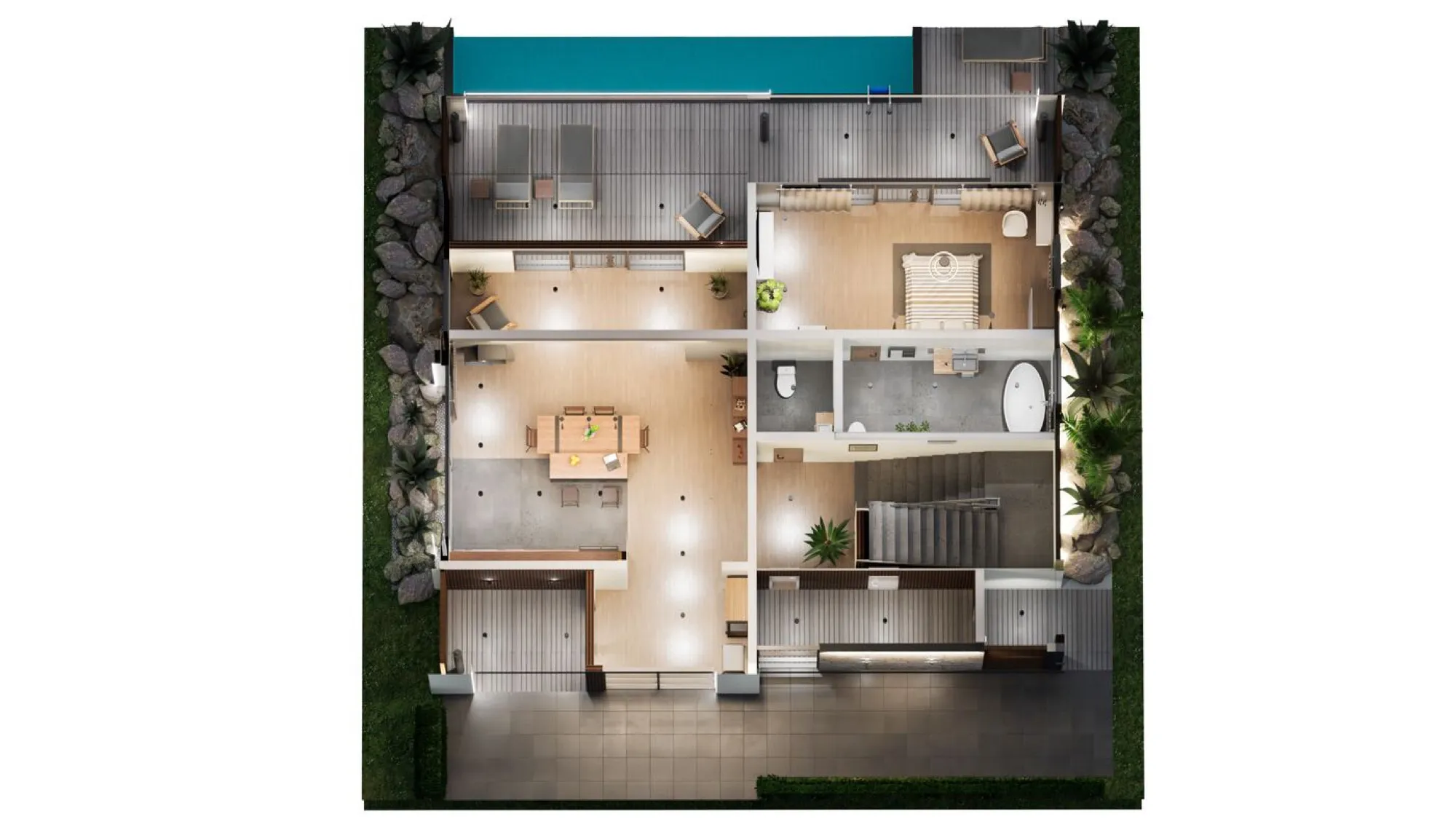 Villa 2.1 floor plan, ground floor