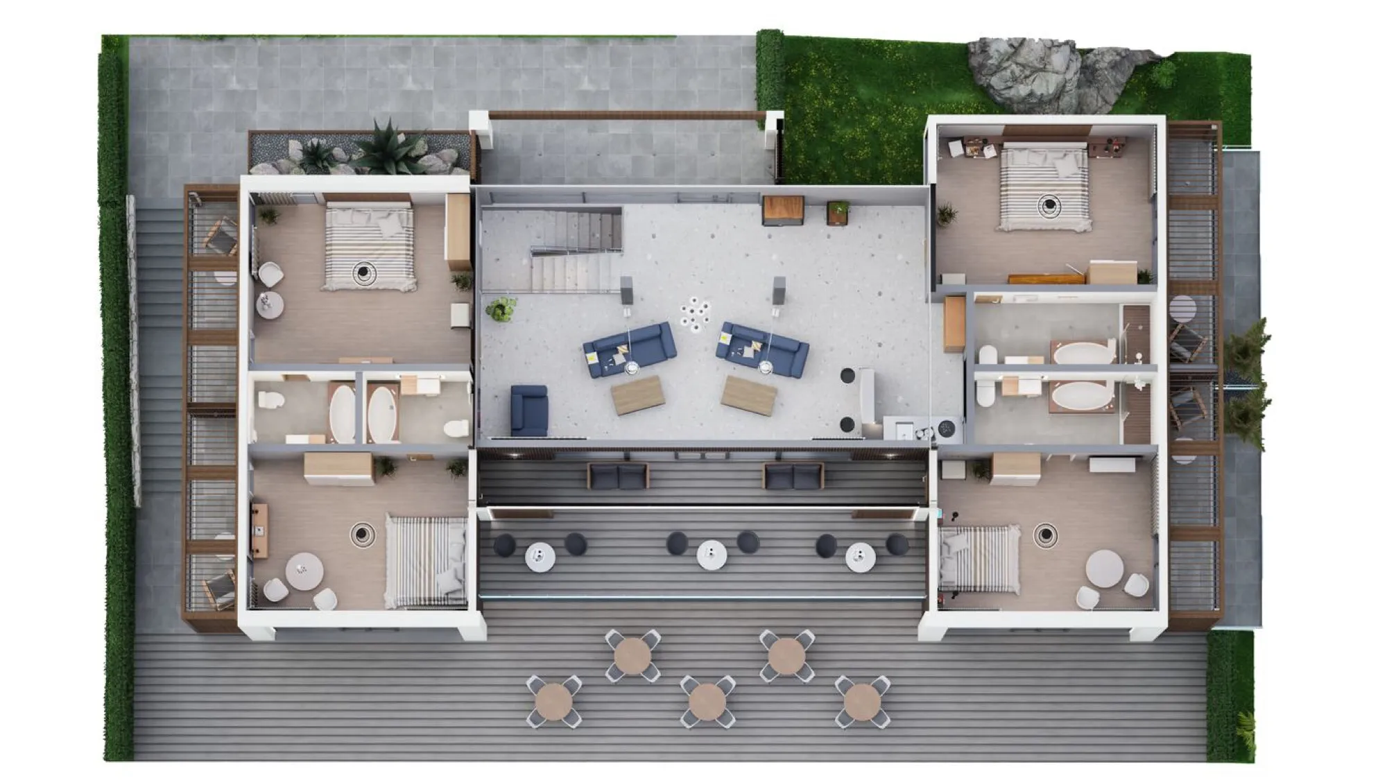 Villa 3 floor plan, upper floor
