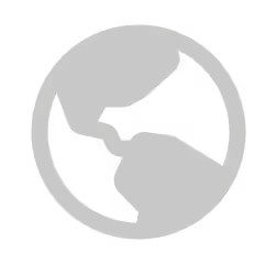 Simplified black and white icon of the Western Hemisphere of Earth showing North and South America.