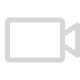Simple black video camera icon on white background.