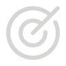 Black target symbol with concentric circles and an arrow hitting the center.