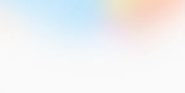 Soft gradient background blending light blue and peach tones on a white base.
