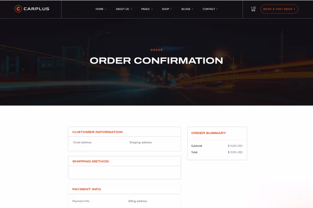 order confimation