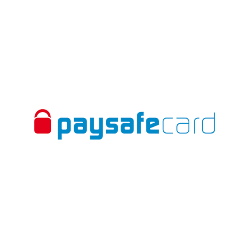 Paysafecard logo with a red padlock icon and blue text.