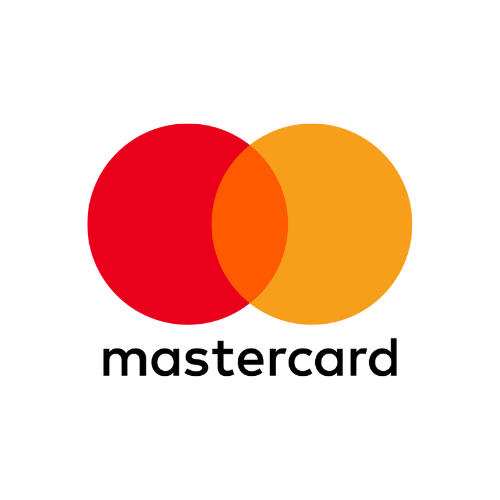 Mastercard logo with overlapping red and orange circles.