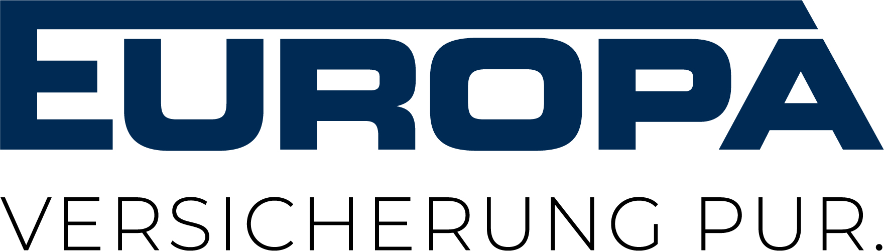 Logo von EUROPA Versicherung PUR in dunkelblauer und schwarzer Schrift.