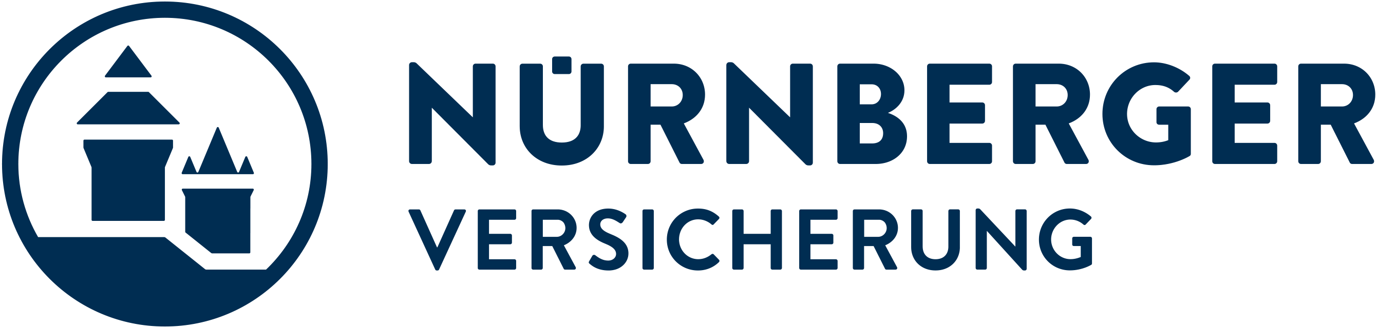 Logo der Nürnberger Versicherung mit zwei stilisierten Türmen in einem Kreis.