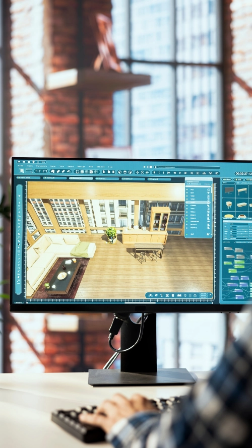 a man monitoring performance and opimizing on desktop