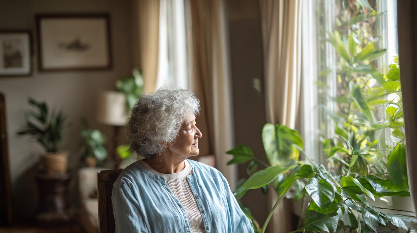 Photo of elderly woman with caretaker missing
