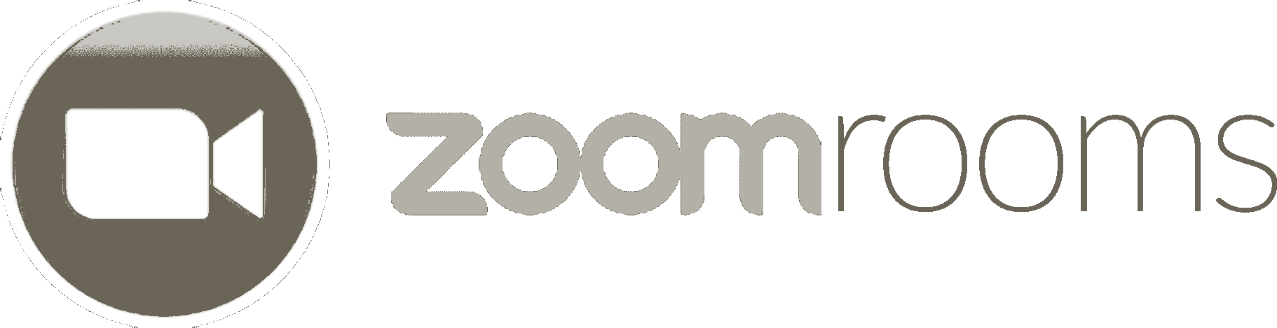 Zoom Rooms logo with a video camera icon in a circle next to the text 'zoom rooms'.