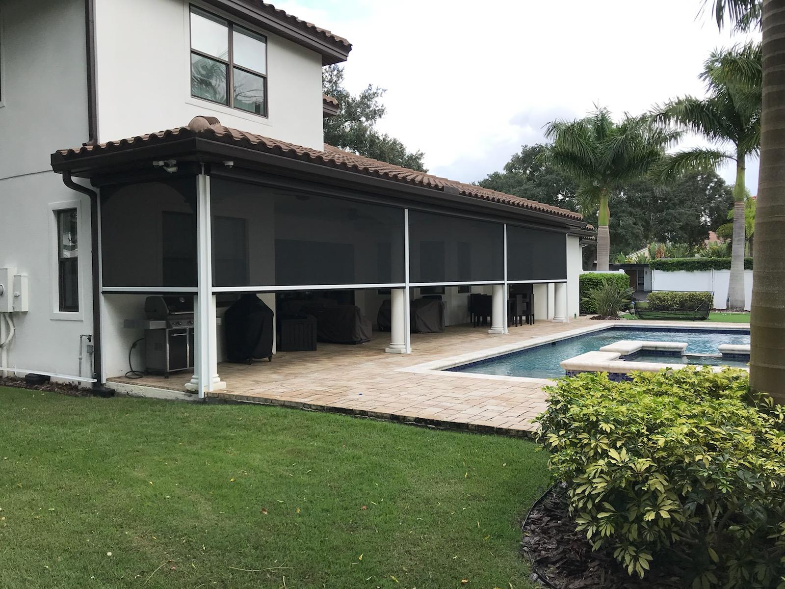 Motorized Pool Enclosure Screens for Tampa Bay Homes